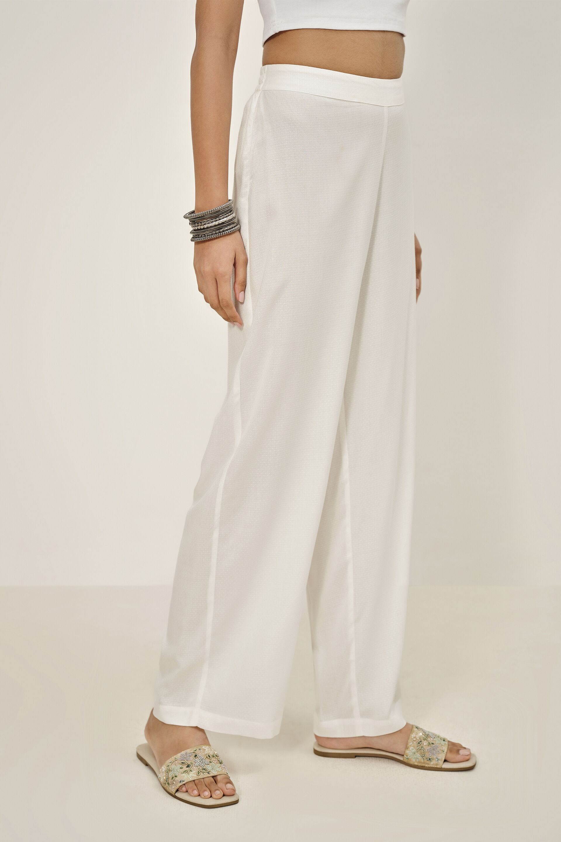 Kaaya White Trousers, White, image 2